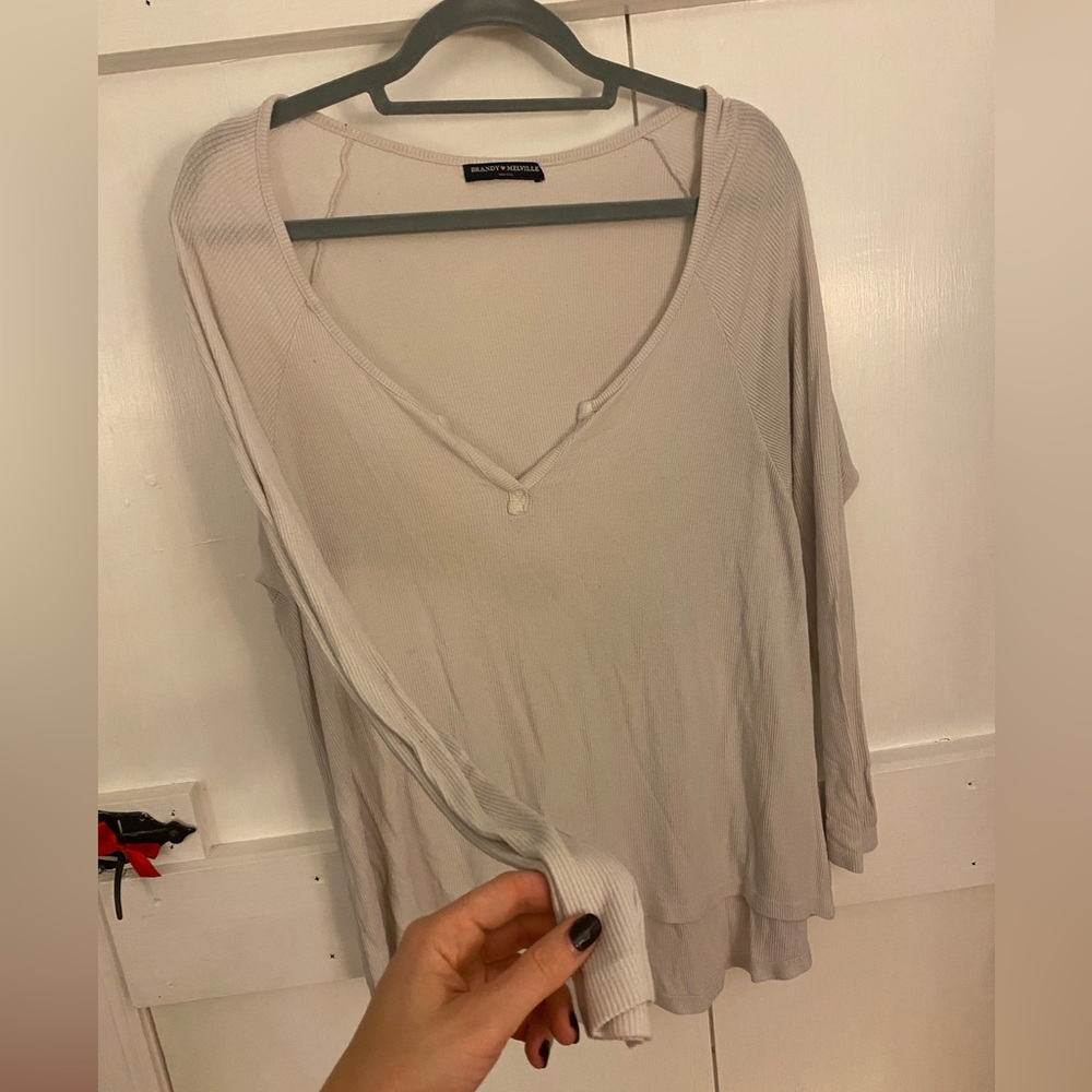 Brandy Melville White Long Sleeve Shirt